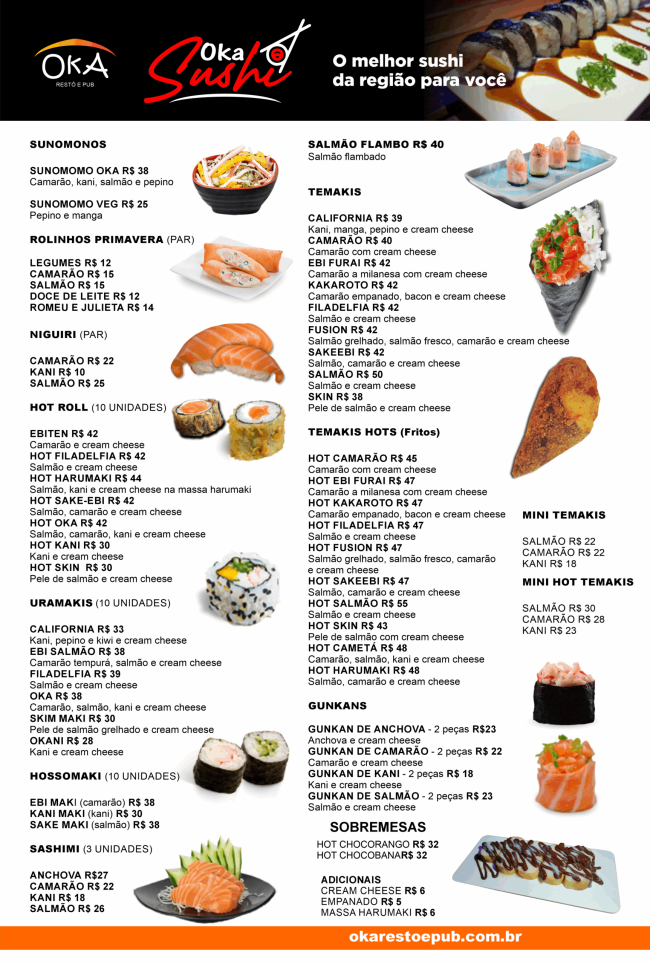 CARDÁPIO IMPRESSO SUSHIS 2025